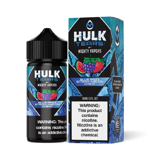 Blue Razz Straw-Melon Chew | Mighty Vapors Hulk Tears | 100mL 