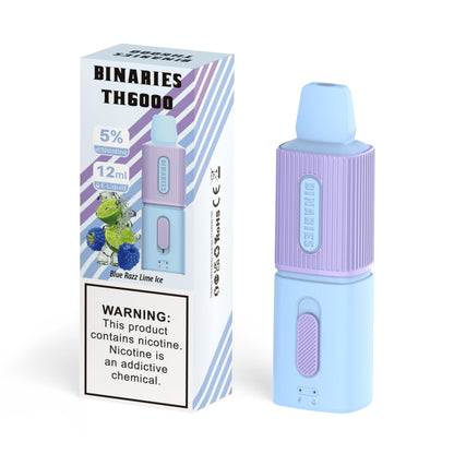 Binaries Cabin TH6000 Disposable | 6000 Puffs | 12mL | 50mg Blue Razz Lime Ice with Packaging