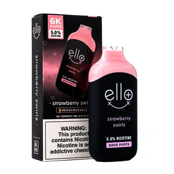 BLVK (Dispo) Ello Plus 6000 Puffs (12mL) 50mg - Strawberry Swirlz