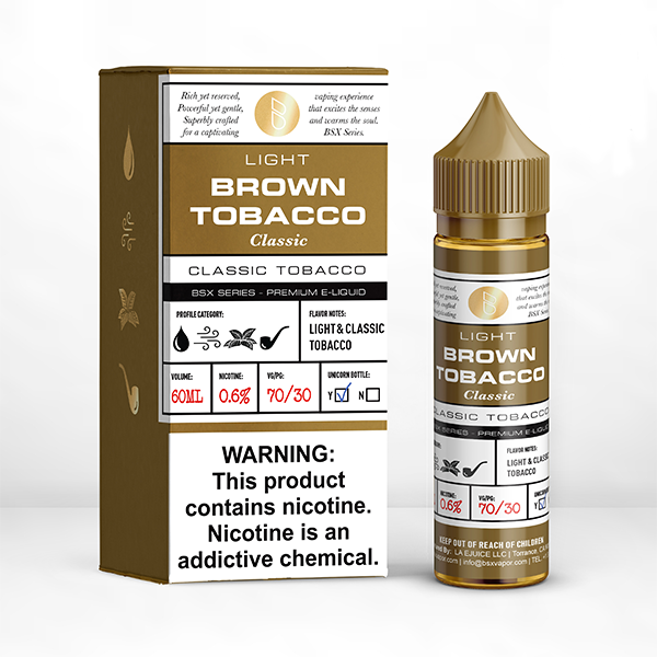 Light Classic Brown Tobacco by Glas BSX TFN 60mL with Packaging