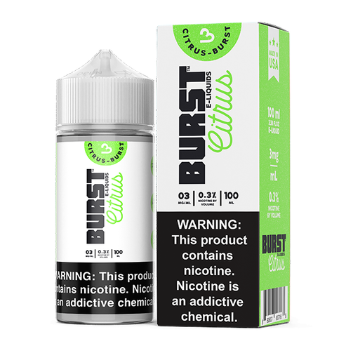 Burst Series E-Liquid | 100mL | 3mg | Freebase | Citrus with packaging