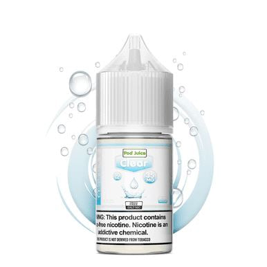 Clear by Pod Juice Salts Series 30mL Bottle with background