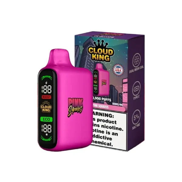 Cloud King Disposable Pink Squares with Packaging