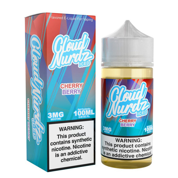 Cloud Nurdz Series E-Liquid 100mL (Freebase) | Cherry Berry Ice with packaging