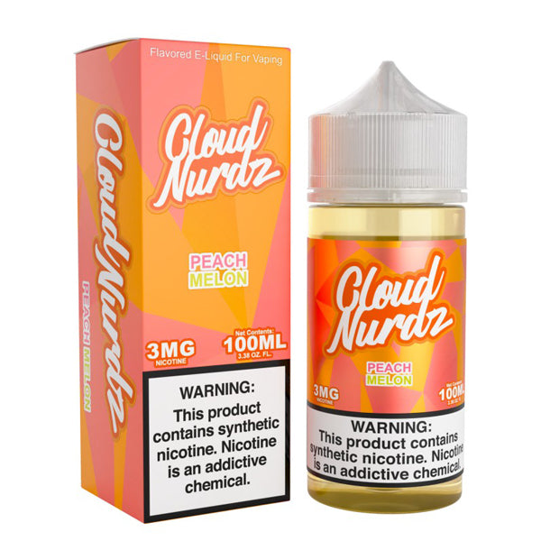 Cloud Nurdz Series E-Liquid 100mL (Freebase) | Peach Melon with packaging