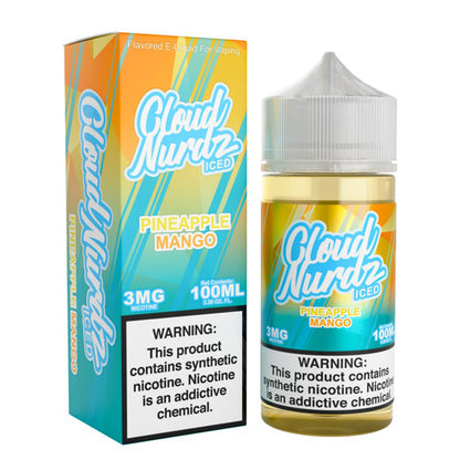 Cloud Nurdz Series E-Liquid 100mL (Freebase) | Pineapple Mango Ice with packaging