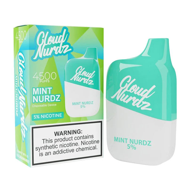 Cloud Nurdz (Dispo) (4500Puff) 0% (12mL) | Mint with packaging