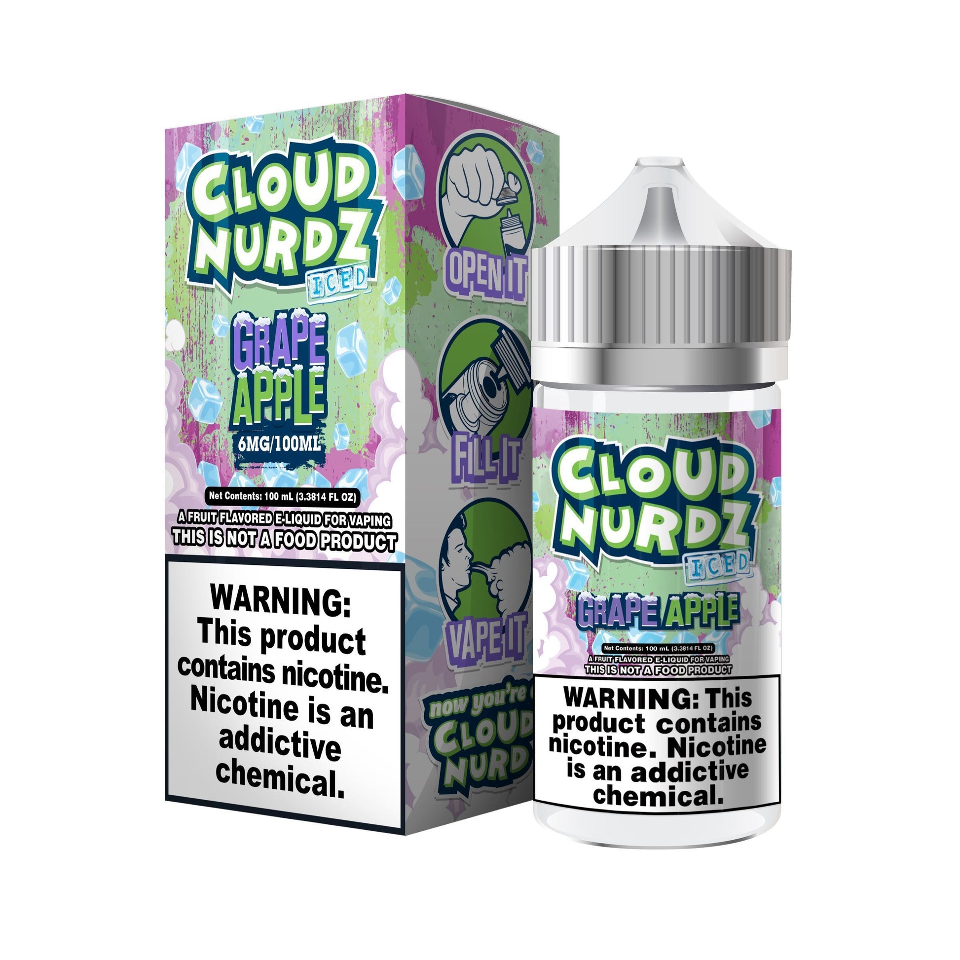 Grape Apple Iced  by Cloud Nurdz TFN 100mL with Packaging