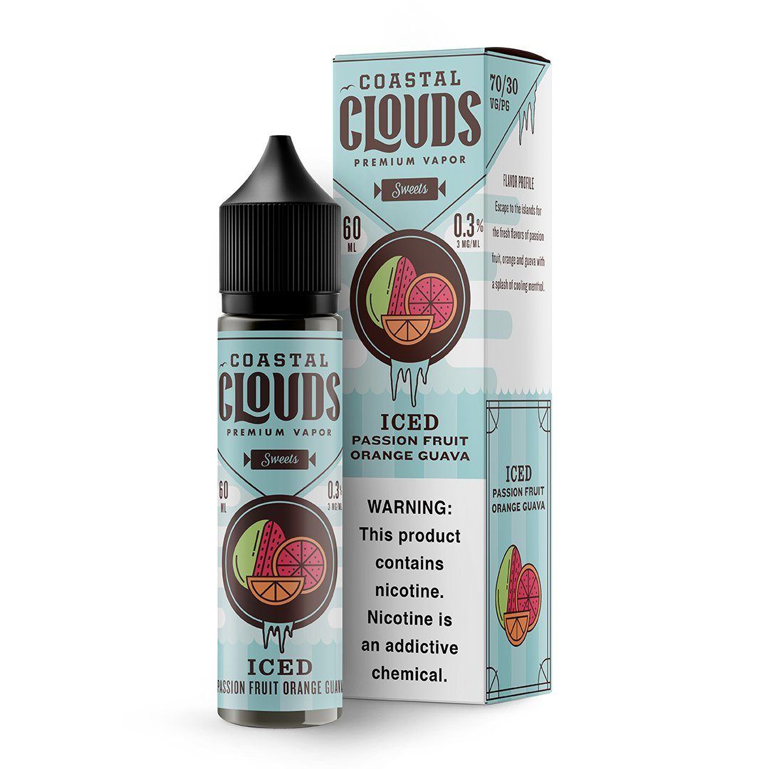 Iced Passion Fruit Orange Guava by Coastal Clouds 60mL (Freebase) colored with Packaging