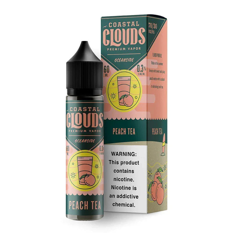 Peach Tea by Coastal Clouds Series 60mL with packaging