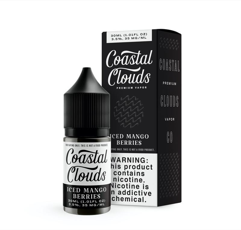 Mango Berries Ice by Coastal Clouds Salt Series E-Liquid 30mL (Salt Nic) with Packaging