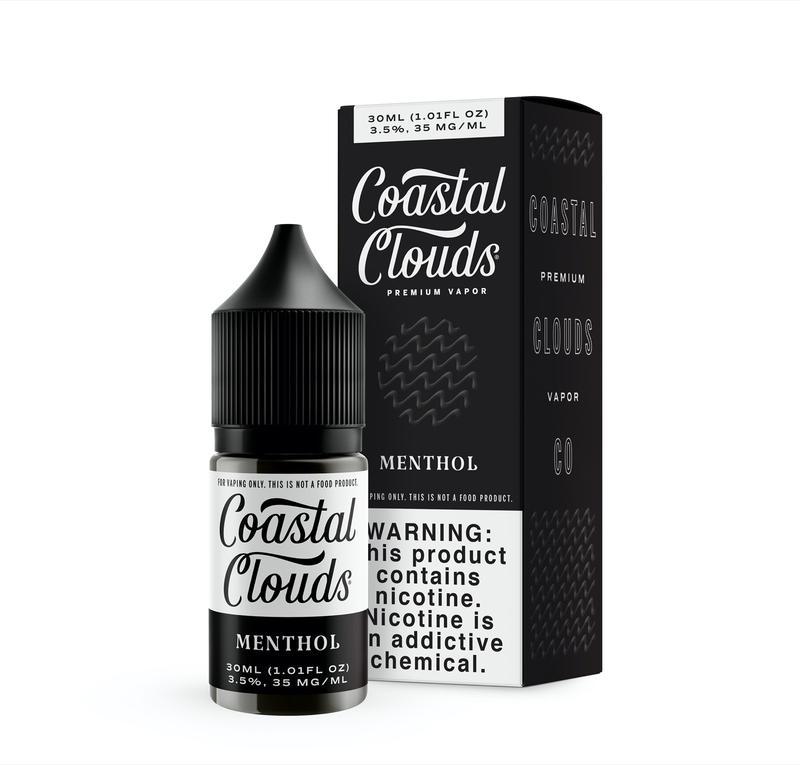 Saltwater Menthol by Coastal Clouds Salt Series 30mL (Salt Nic) black with Packaging