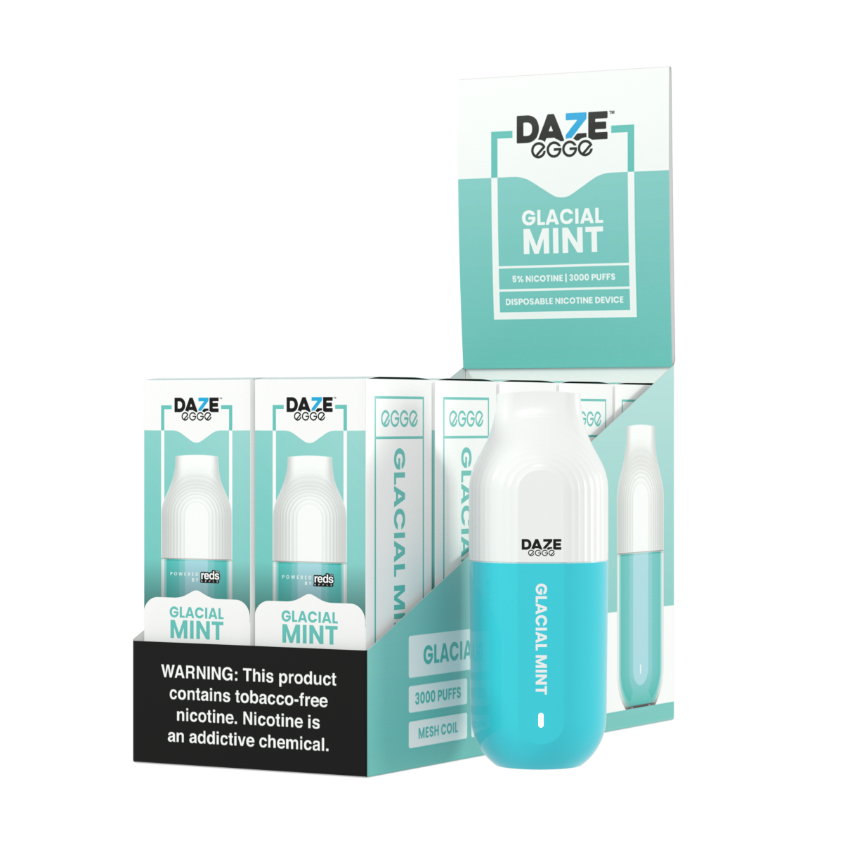 Daze Egge Disposable | 3000 Puffs | 7mL Glacial Mint with Packaging