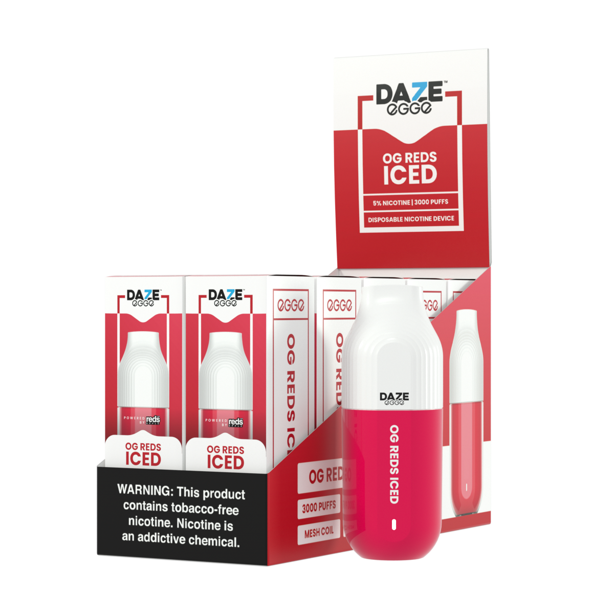 Daze Egge Disposable | 3000 Puffs | 7mL Og Reds Iced with Packaging