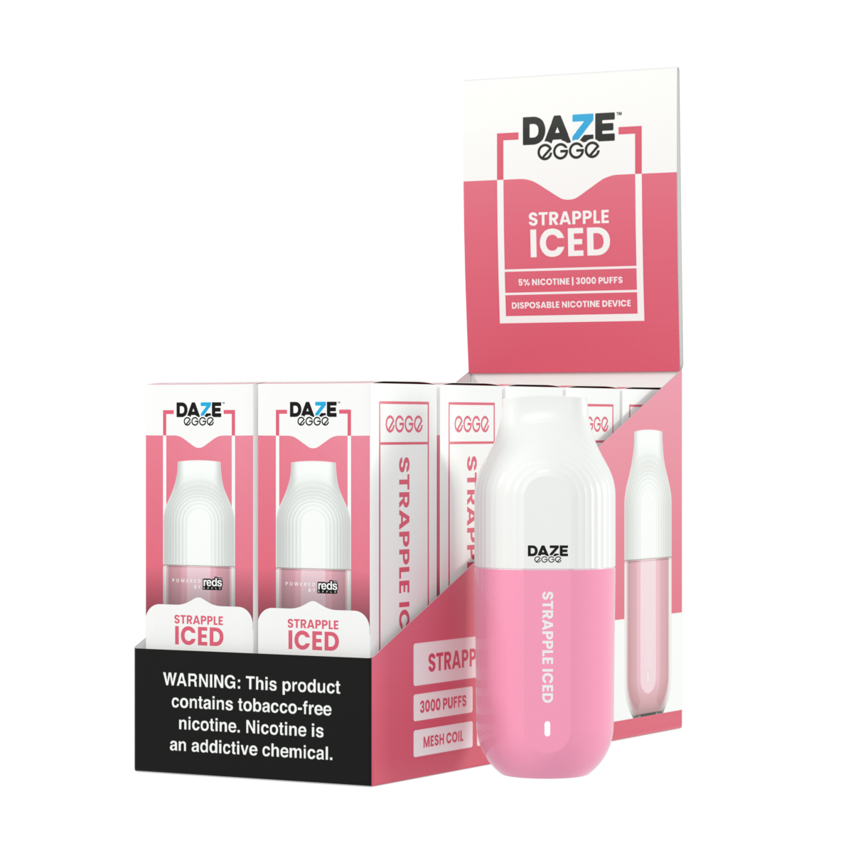 Daze Egge Disposable | 3000 Puffs | 7mL Strapple Iced with Packaging