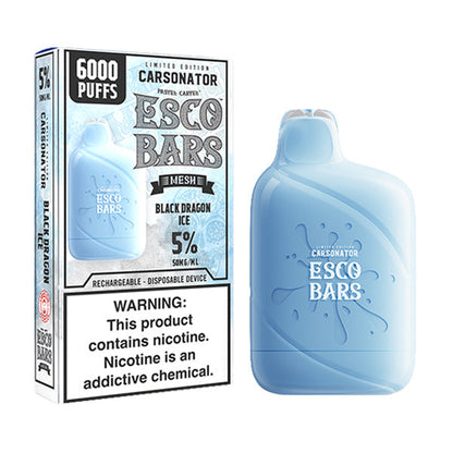 Esco Bars Mesh Disposable | 6000 Puffs | 15mL | 5% | Black Dragon Ice with Packaging