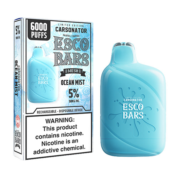 Esco Bars Mesh Disposable | 6000 Puffs | 15mL | 5% Ocean Mist with Packaging