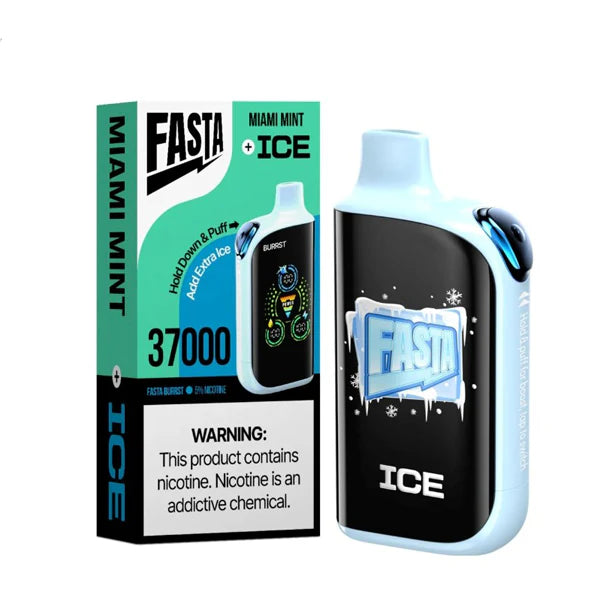 Fasta Burrst 37K Disposable, 25mL Miami Mint (Ice) with Packaging