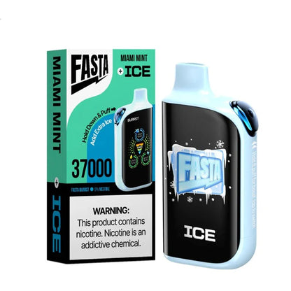 Fasta Burrst 37K Disposable, 25mL Miami Mint (Ice) with Packaging