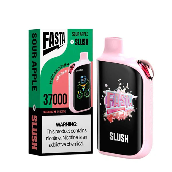Fasta Burrst 37K Disposable, 25mL Sour Apple (Slush) with Packaging
