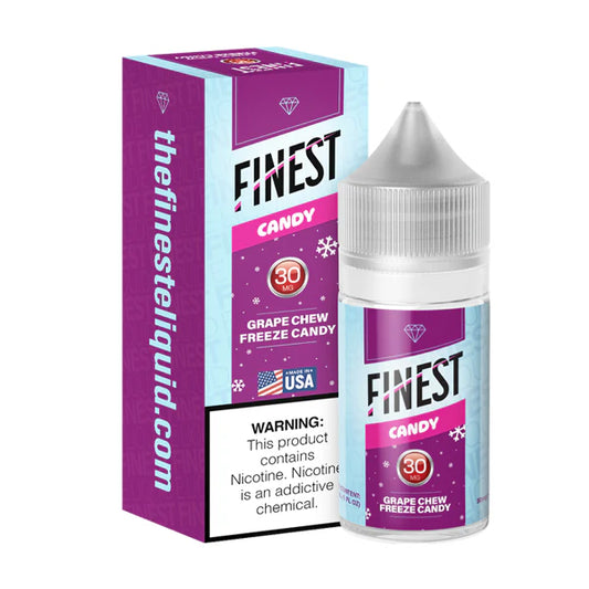 The Finest SALTS E-Liquid - Grape Chew Freeze Candy, 30mL with Packaging