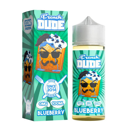 French Dude Series E-Liquid 100mL (Freebase) | Blueberry with packaging