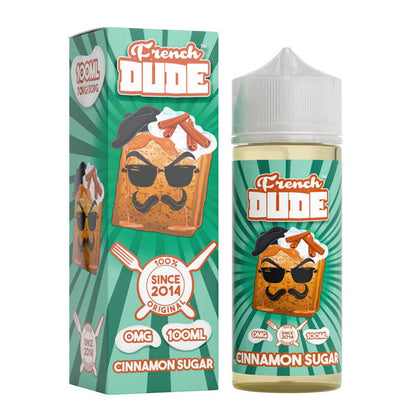 French Dude Series E-Liquid 100mL (Freebase) | Cinnamon Sugar | French Dude with packaging