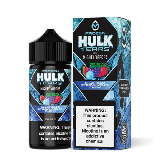 Frozen Blue Razz Straw-Melon Chew | Mighty Vapors Hulk Tears | 100mL