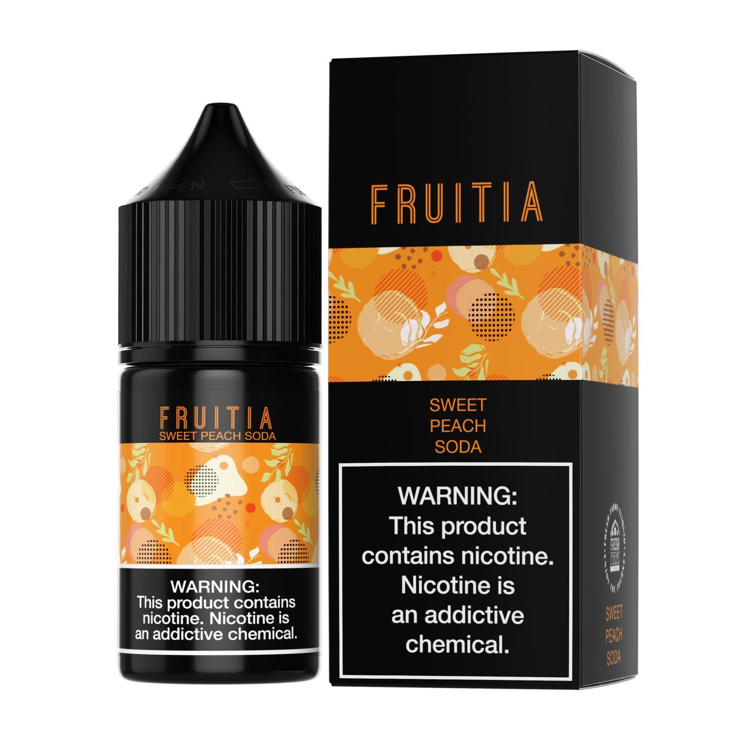 Sweet Peach Soda Fruitia by Fresh Farms Salt 30mL (Salt Nic) with Packaging