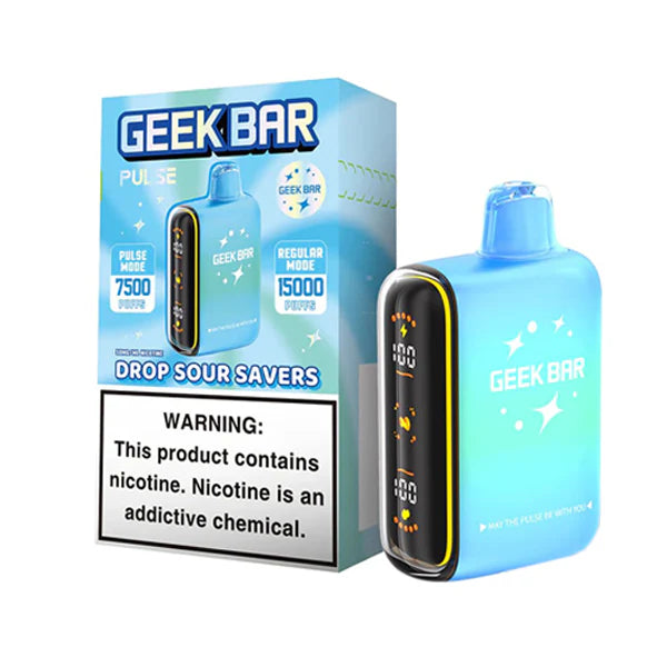 Geek Bar Pulse Disposable | 15000 Puffs | 16mL | 50mg | Drop Sour Savers with packaging