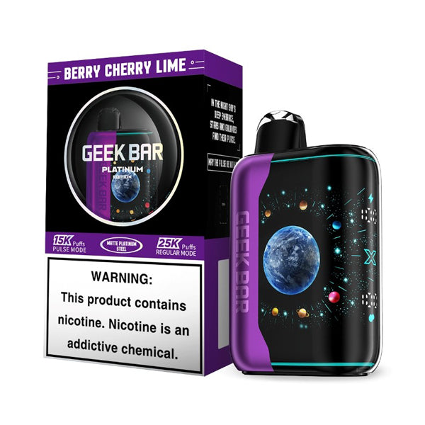 Geek Bar Pulse X Disposable 25000 Puff 18mL 50mg | Berry Cherry Lime with packaging