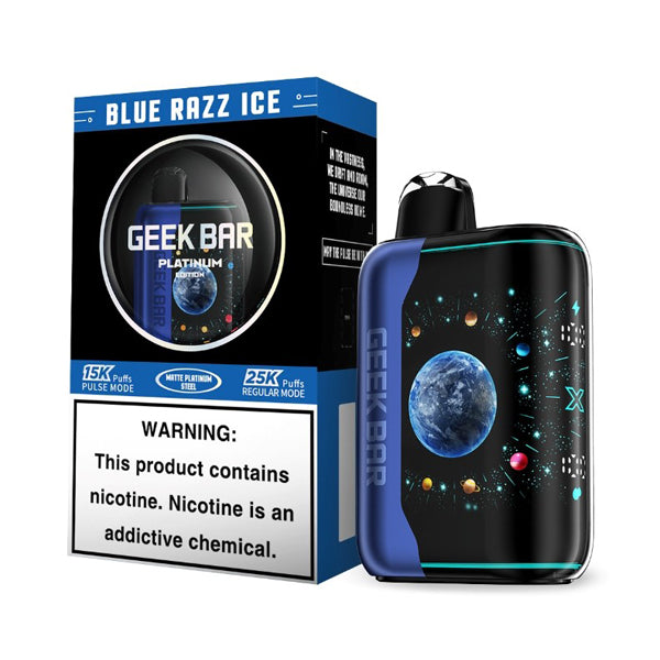 Geek Bar Pulse X Disposable 25000 Puff 18mL 50mg | Blue Razz Ice with packaging