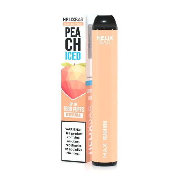 HelixBar Max Disposable | 1500 Puffs | 5.6mL Peach Iced with Packaging