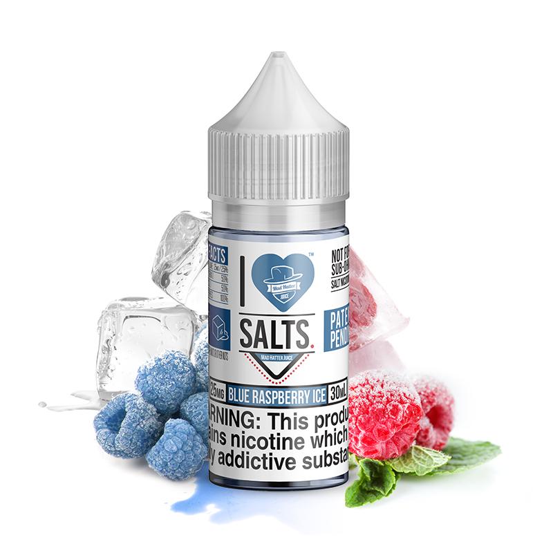 Blue Raspberry Ice Salt by Mad Hatter EJuice 30mL Bottle