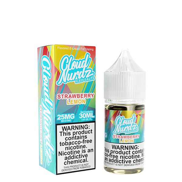 Iced Strawberry Lemon by Cloud Nurdz TFN Salts 30mL With Packaging