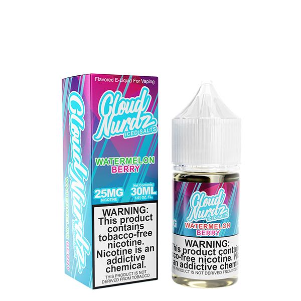 Iced Watermelon Berry by Cloud Nurdz TFN Salts 30mL With Packaging