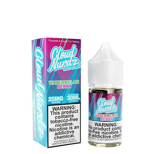 Iced Watermelon Berry by Cloud Nurdz TFN Salts 30mL With Packaging