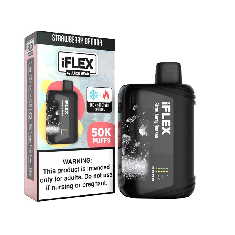 Juice Head iFlex Melatonin 50K Disposable - Strawberry Banana with Packaging