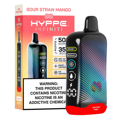 Hyppe Infiniti Disposable Sour Straw Mango with packaging