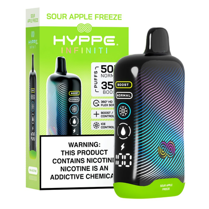 Hyppe Infiniti Disposable Sour Apple Freeze with packaging