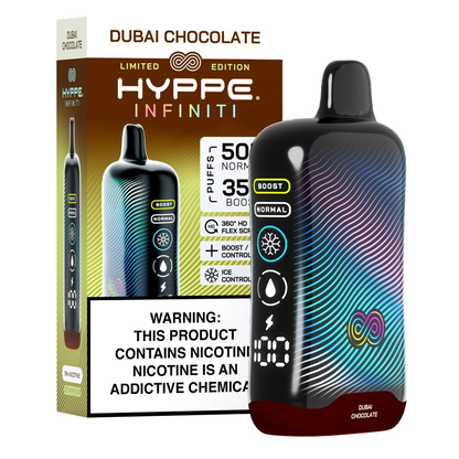Hyppe Infiniti Disposable Dubai Chocolate with packaging