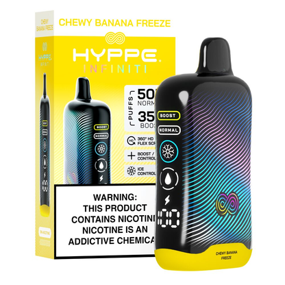 Hyppe Infiniti Disposable Chewy Banana Freeze with packaging
