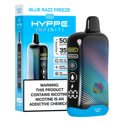 Hyppe Infiniti Disposable Blue Razz Freeze with packaging