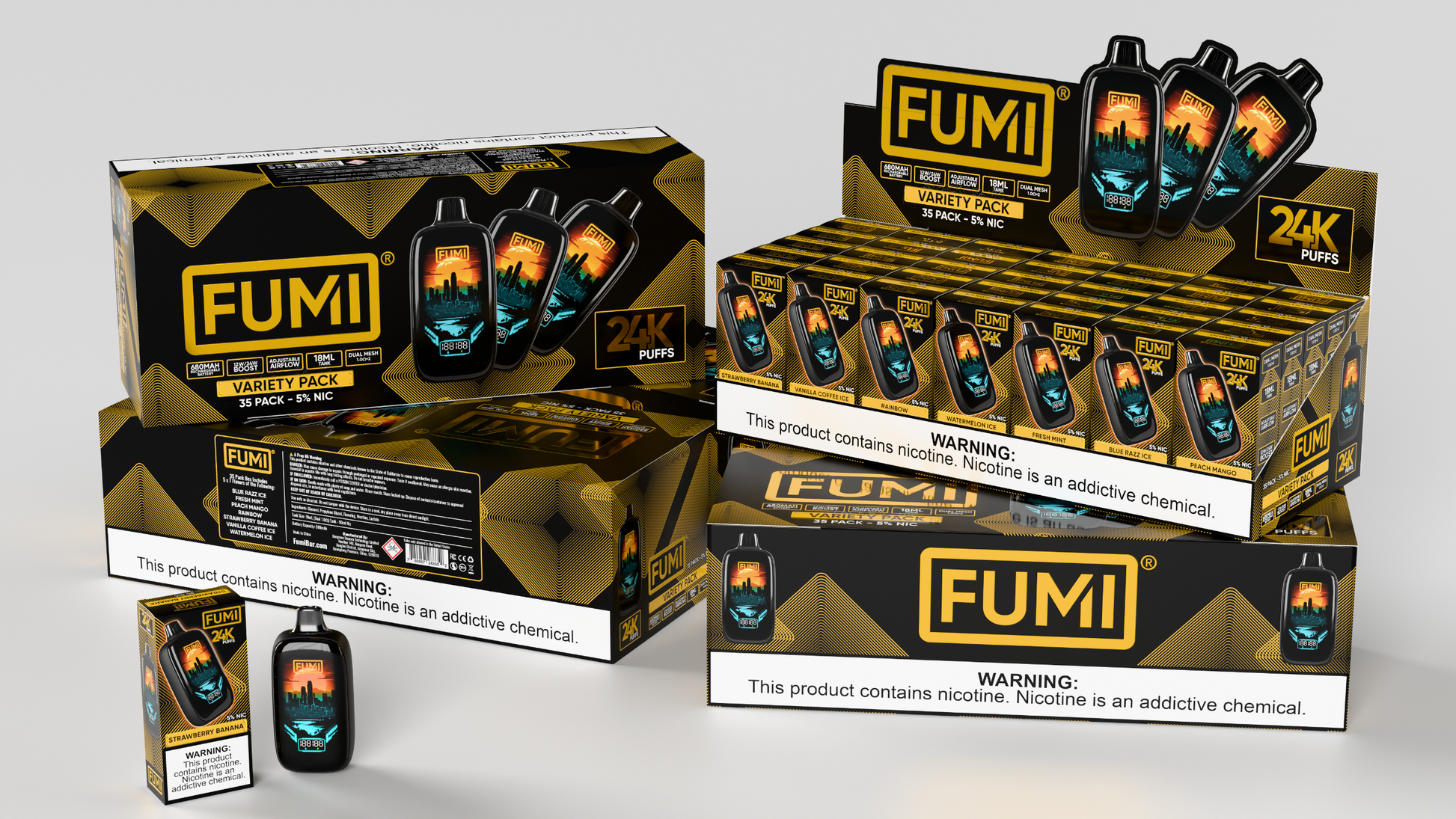 Fumi - 24000 Puffs Disposable - 18mL 50mg Group Photo