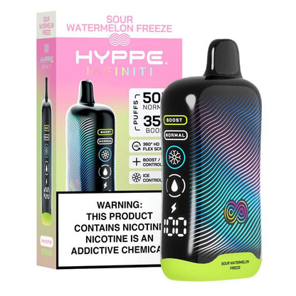Hyppe Infiniti Disposable Sour Watermelon Freeze with packaging