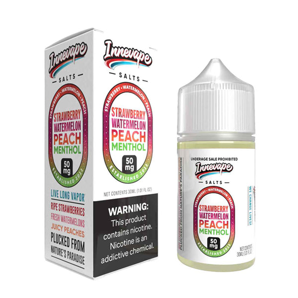 Innevape Salt Series E-Liquid 30mL (Salt Nic) | Strawberry Watermelon Peach Menthol with Packaging