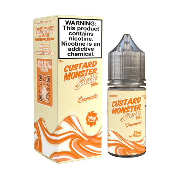 Monster Vape Labs SALTS E-Liquid - Custard Swirl Creamsicle - 30mL with packaging
