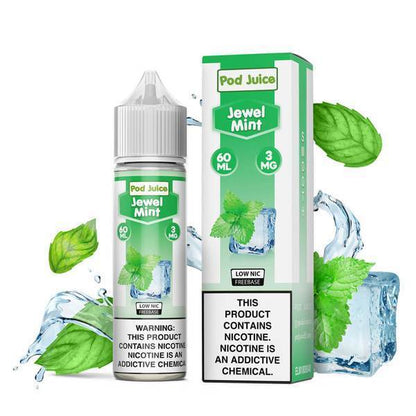 Pod Juice - Jewel Mint E-Juice, 60mL with Packaging