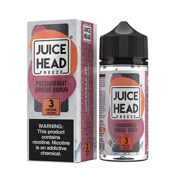 Passionfruit Orange Guava Freeze by Juice Head Series E-Liquid 100mL (Freebase) with packaging