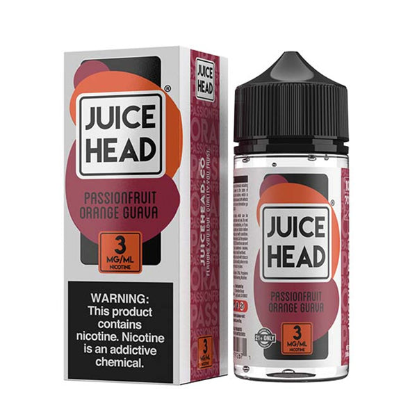 Passionfruit Orange Guava by Juice Head Series E-Liquid 100mL (Freebase) with packaging